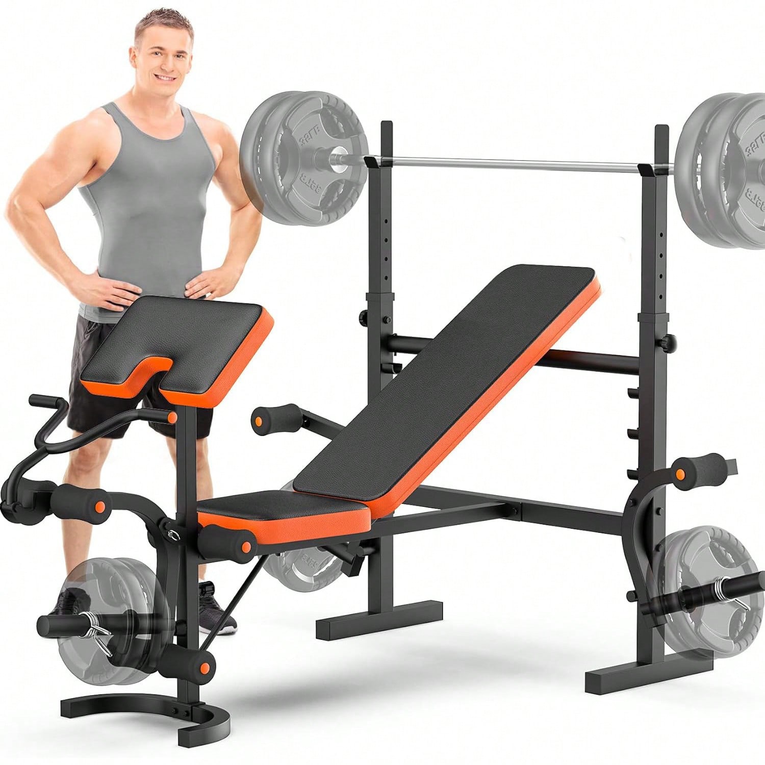 GIKPAL Weight Bench, Bench Pre - Home Gym Leg Extension recension och pris