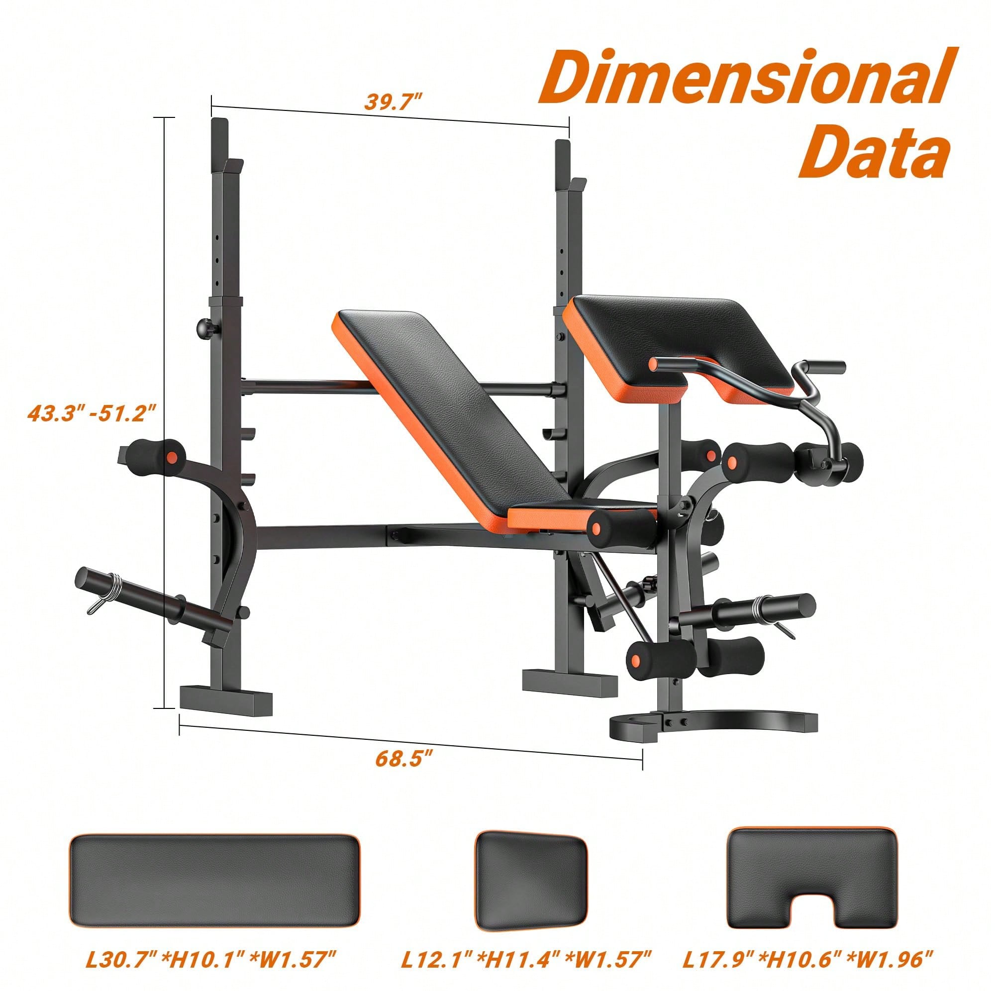 GIKPAL Weight Bench, Bench Pre - Home Gym Leg Extension recension och pris