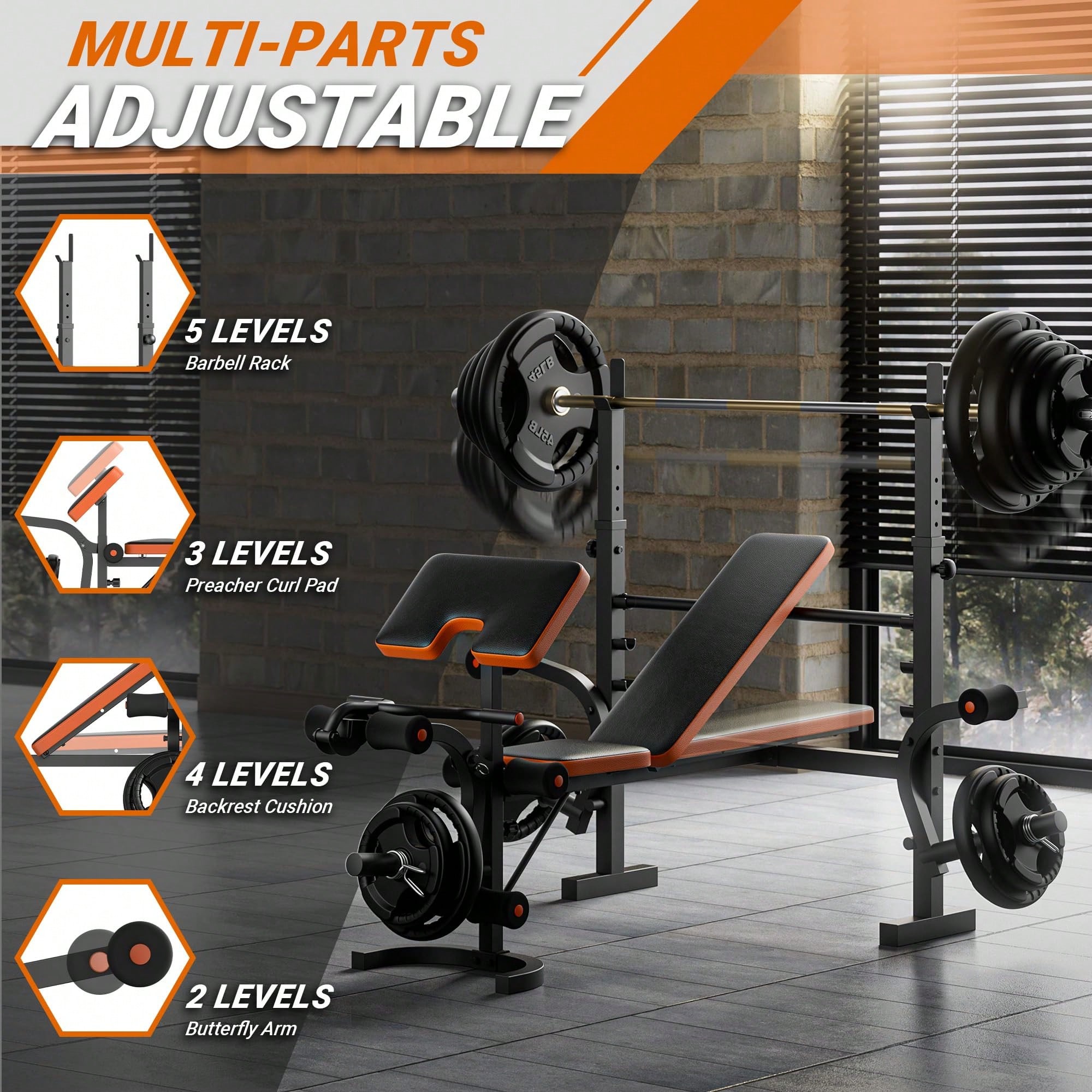 GIKPAL Weight Bench, Bench Pre - Home Gym Leg Extension recension och pris
