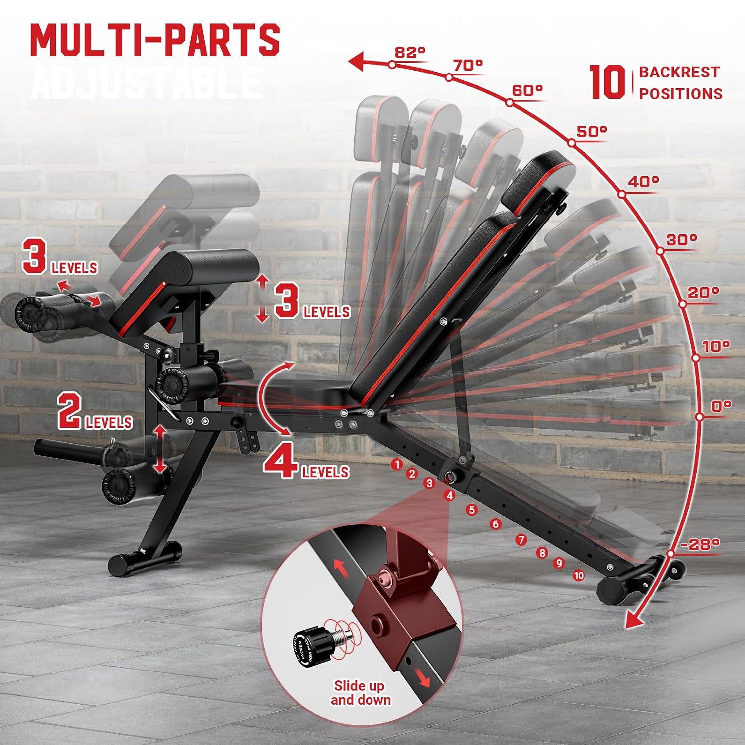 Adjustable Weight Bench with L - Home Gym Leg Extension recension och pris